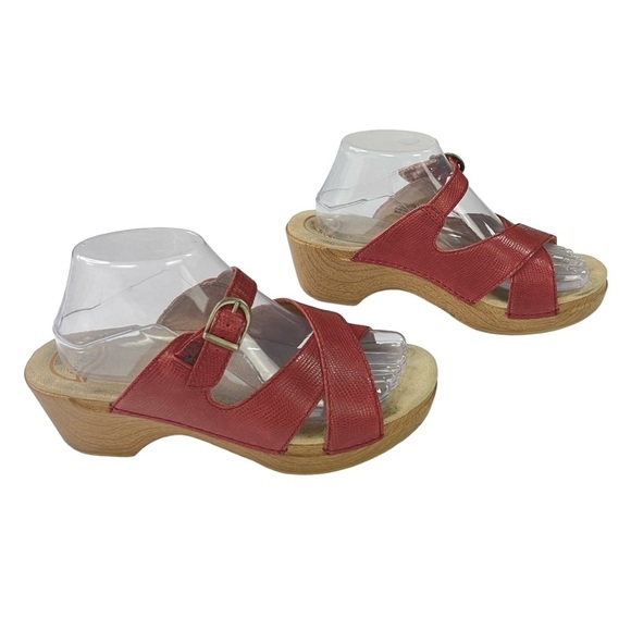 Dansko Leather Cross Strap Block Heels Sandals Womens Size US9.5-10  EU40 - Picture 2 of 13